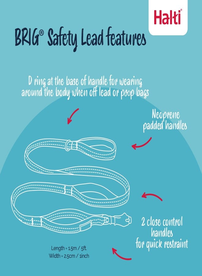 Halti BRIG Safety Dog Leash - Color-Coded Dog Leash with Ultra-Strong Clip, Reflective Stitching, Neoprene Padded Handles and D-Ring, Designed for Large Dogs (Neon Coral, 1.5m Length) - Image 4